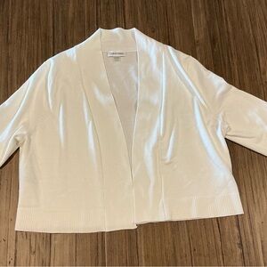 Calvin Klein White Crop Cardigan Style